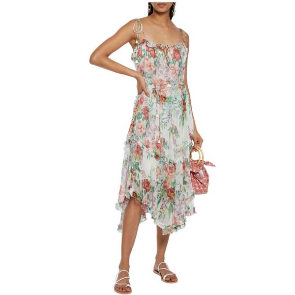 NWT. ZIMMERMANN 100% silk dress Sz AU2 US8 multi color - Picture 4 of 16